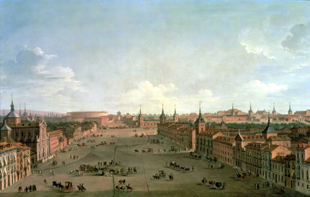 Una vista della calle de Alcala, Madrid